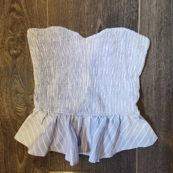 Zara Peplum Strapless Top - Picture 1 of 2